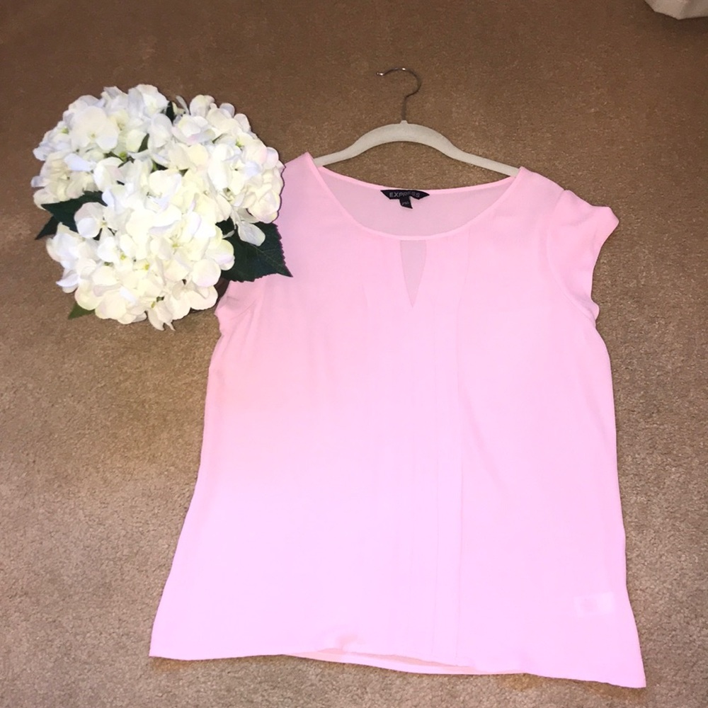 Express baby pink short sleeve blouse